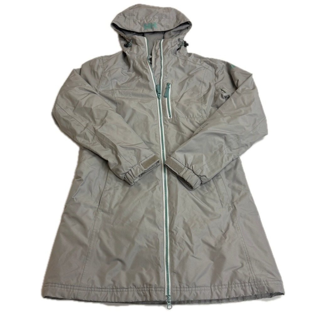Helly Hansen Jacket Womens Small Gray Belfast Parka Primaloft Insulated‎ Hooded